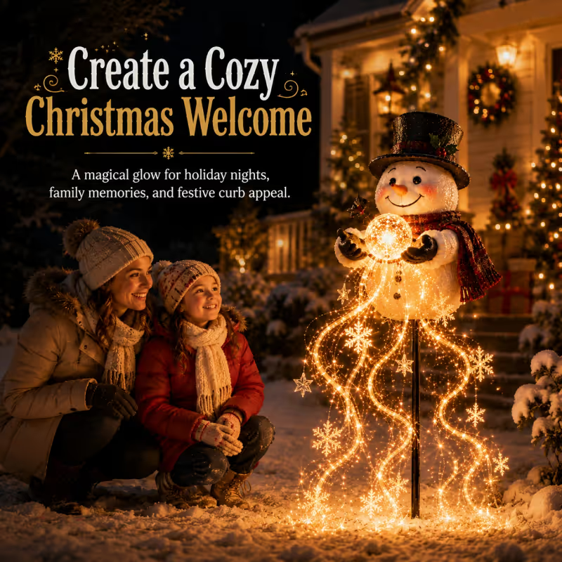 đLast day 49% OFFâSnowman Magic Fountain-Flowing Snowflake LED Christmas Garden Lightâď¸